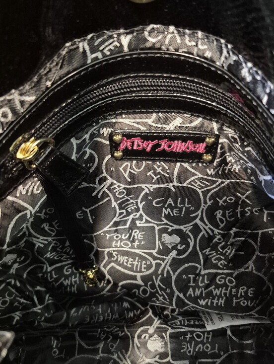 Betsey Johnson Sequined Pleated Tote Black Floral Hobo Handbag Purse Colorful main image 10